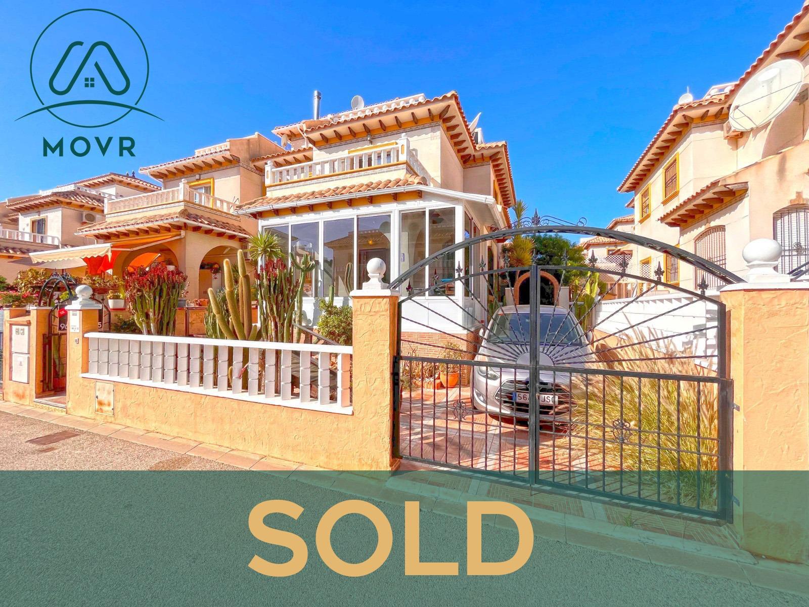 Detached villa with a gated driveway and cactus garden previously sold by MOVR in Orihuela Costa