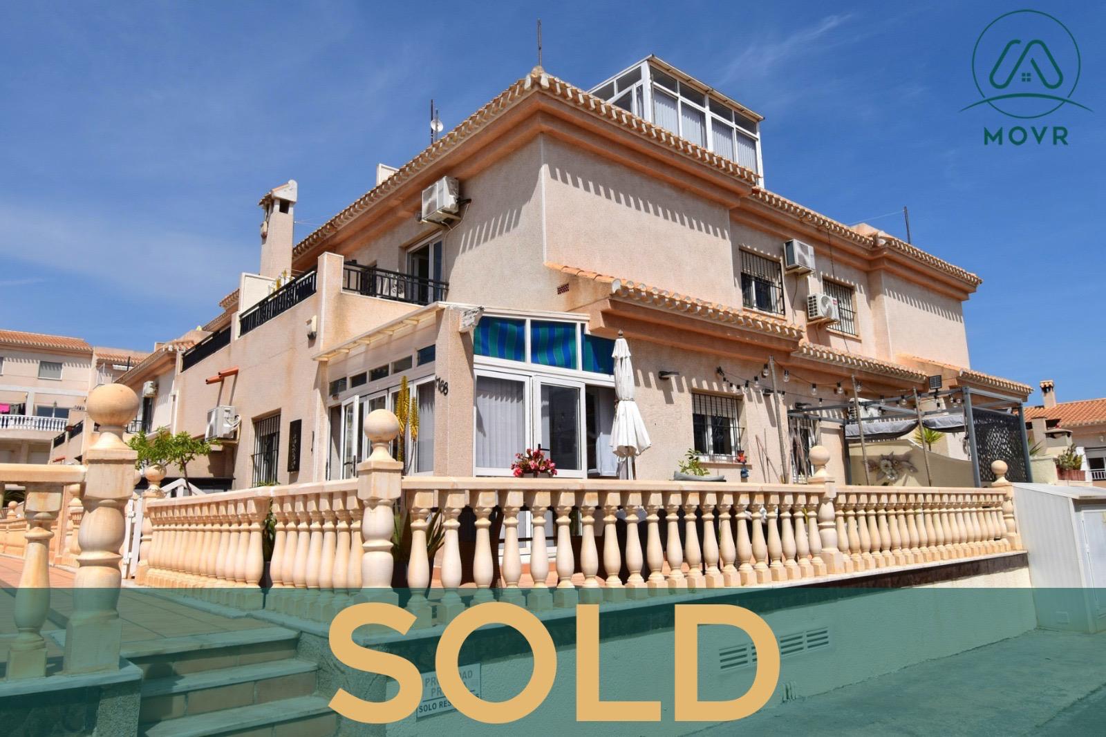 Corner property with a balustraded terrace previously sold by MOVR in Orihuela Costa
